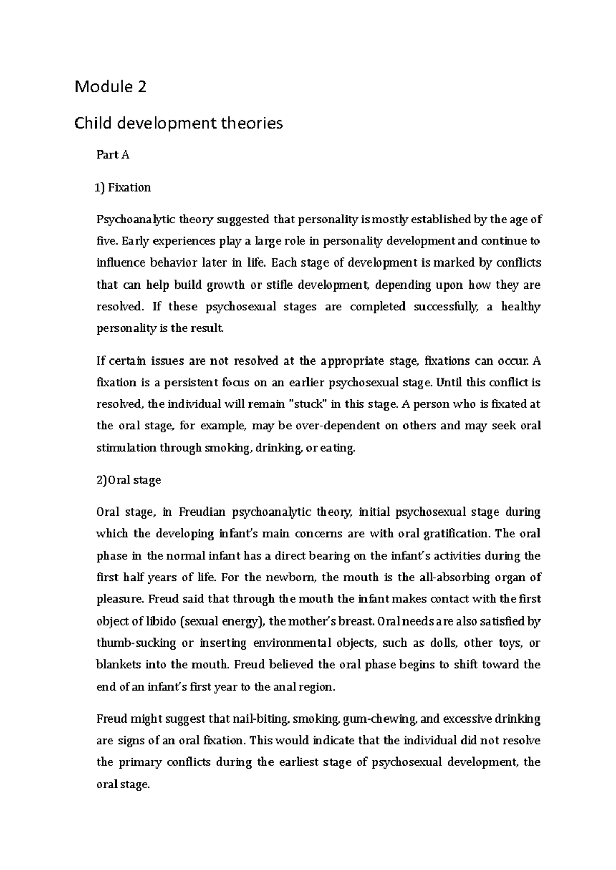CD Module 2: Key Theories in Child Development - Studocu