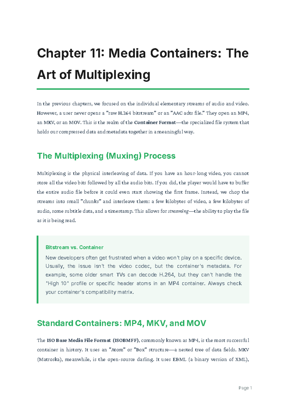 Chapter 11: Media Containers & Multiplexing Techniques - Studocu
