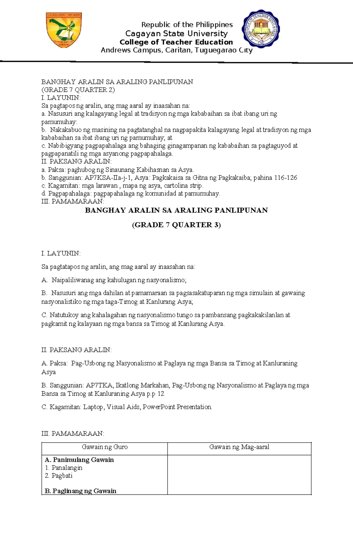 AP7KSA-IIa-j-1: Kontribusyon ng Timog at Kanlurang Asya at Kulturang ...