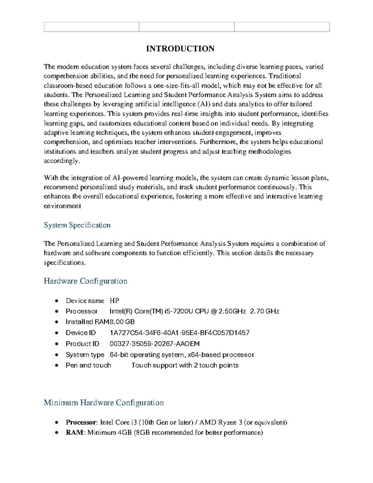 Personalized Learning & Student Performance Analysis System (PLSPAS ...