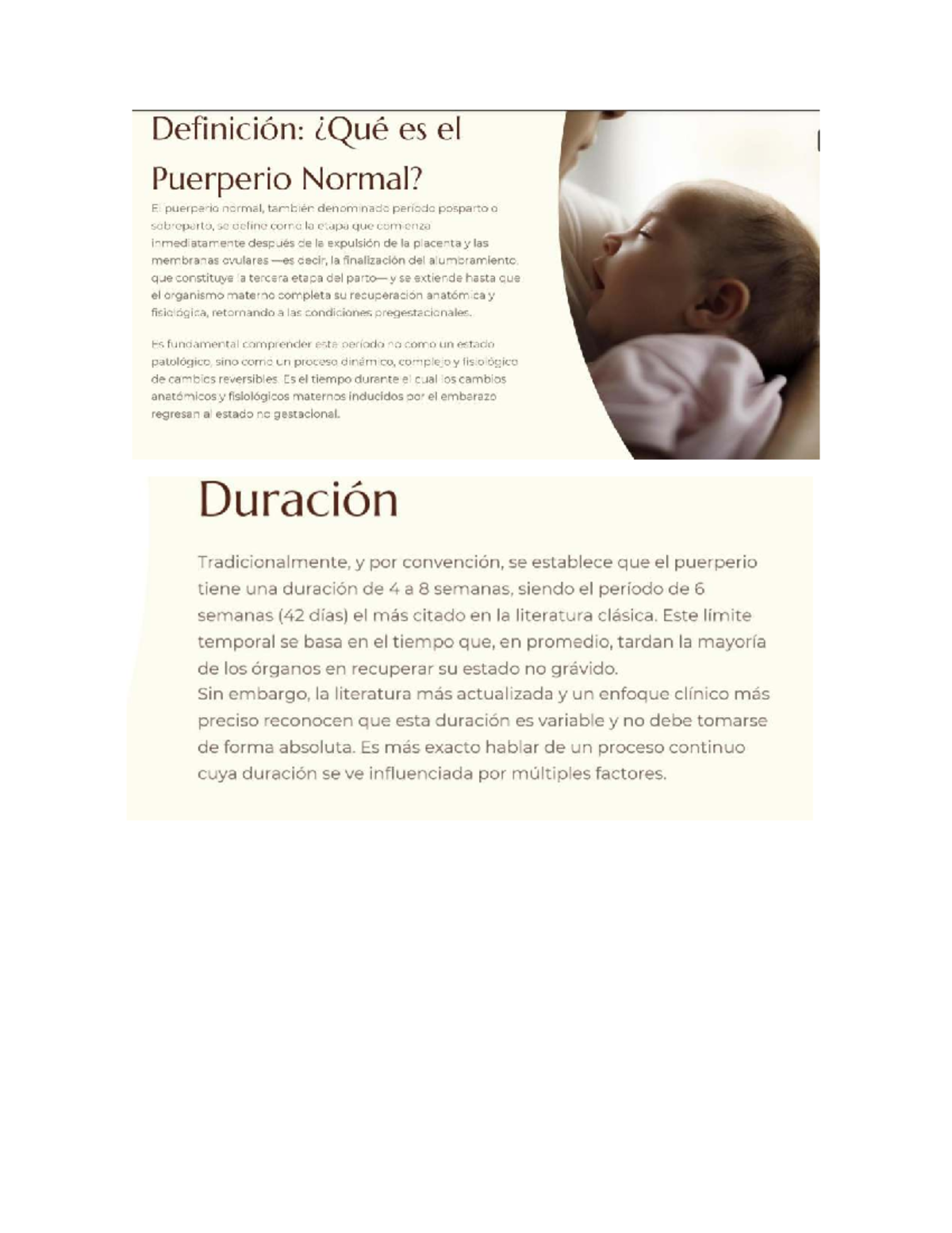 Puerperio Normal: Definición, Duración y Cambios Fisiológicos - Studocu