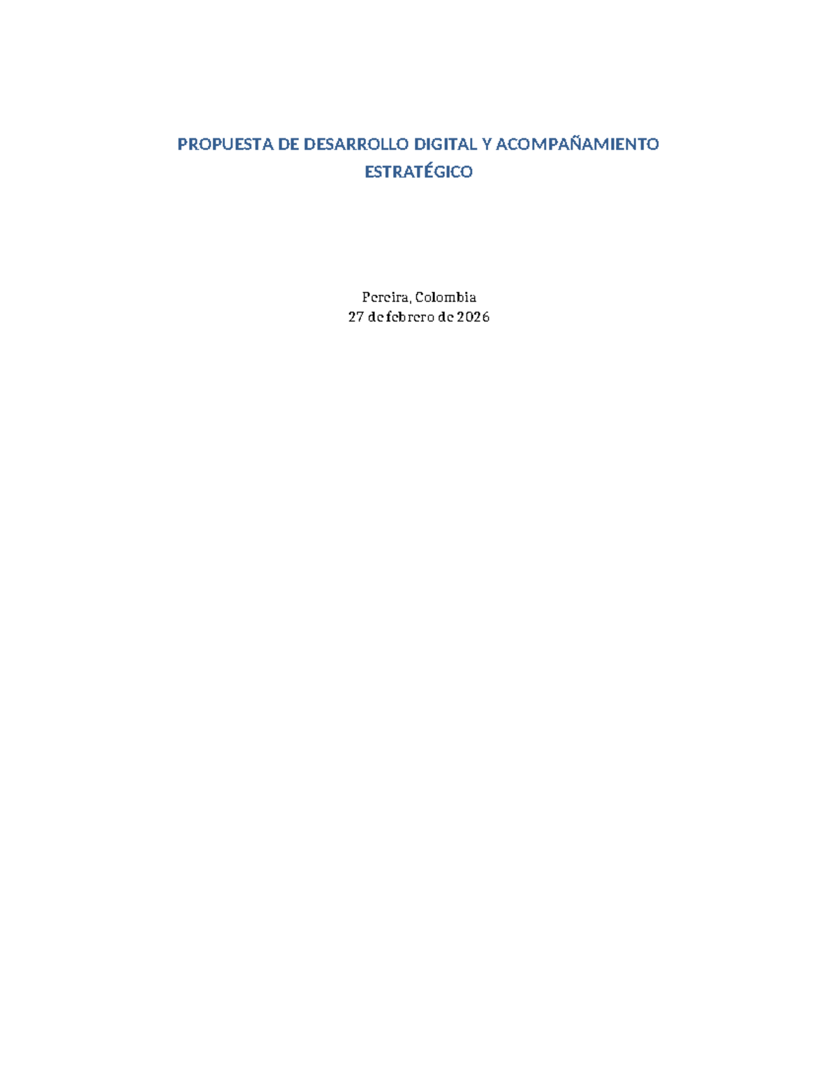 Propuesta de Desarrollo Digital y Estrategia 2026 - Studocu