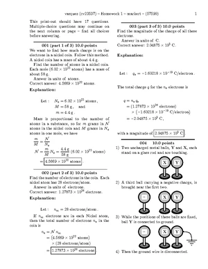 Homework 11 Solutions for Physics (PHYS101) - Studocu