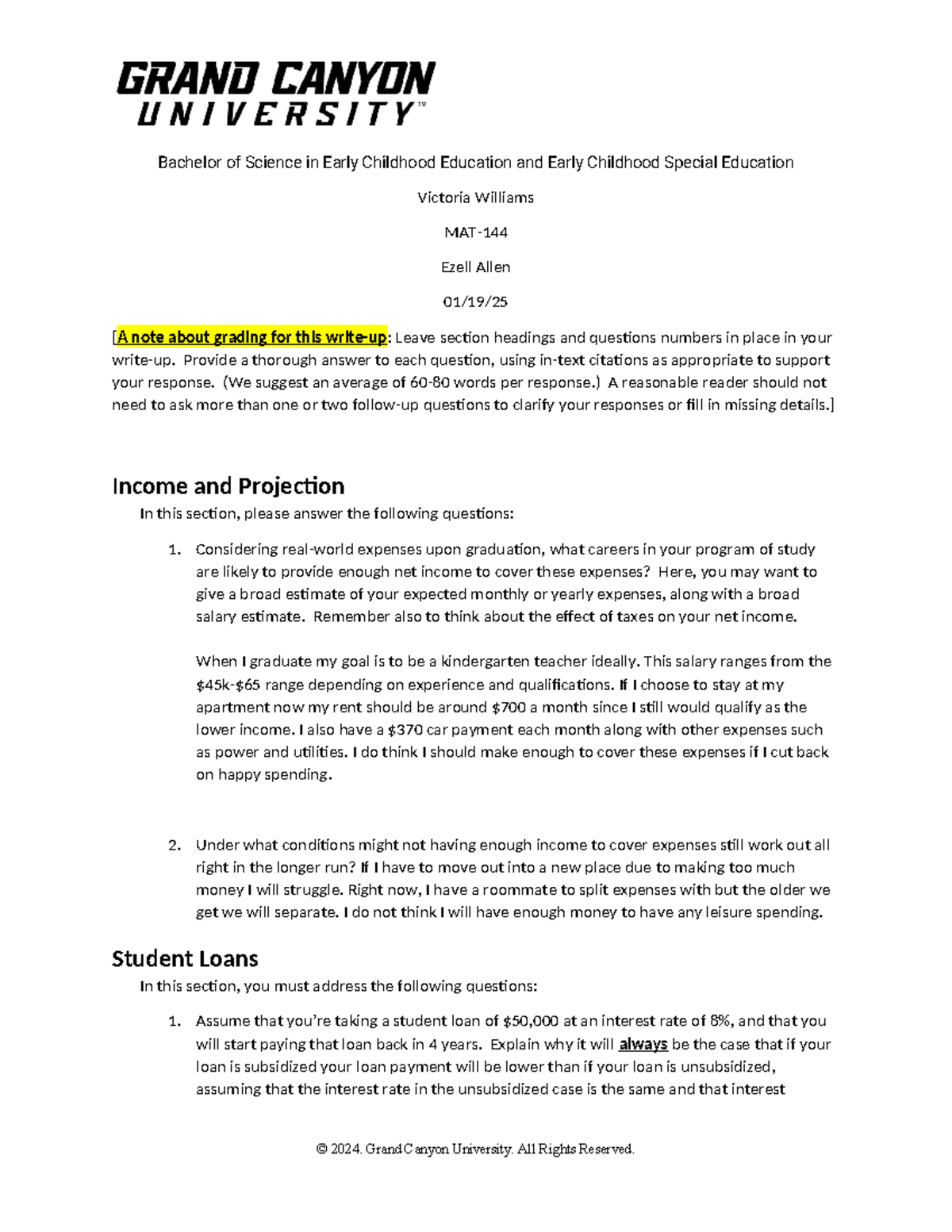 MAT-144-RS-Online-Major Assignment 2: Financial Literacy Write-Up - Studocu