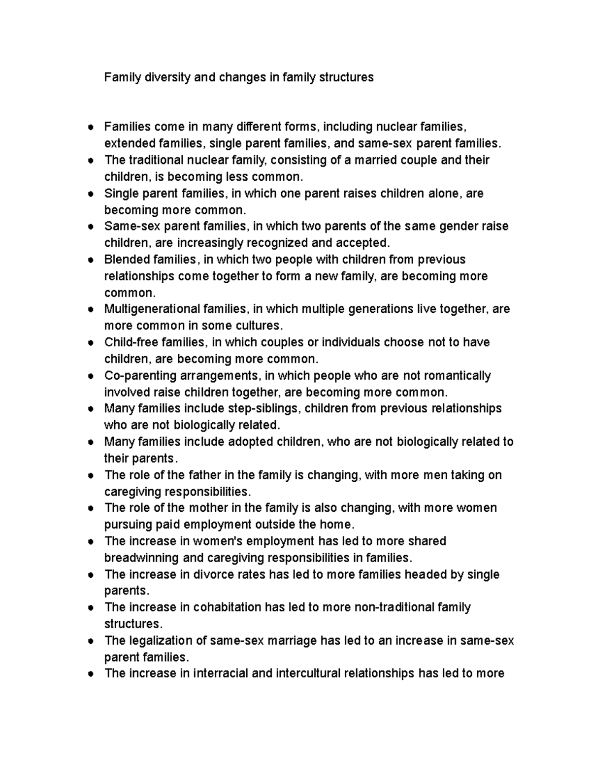 Family diversity and changes in family structures - The traditional ...
