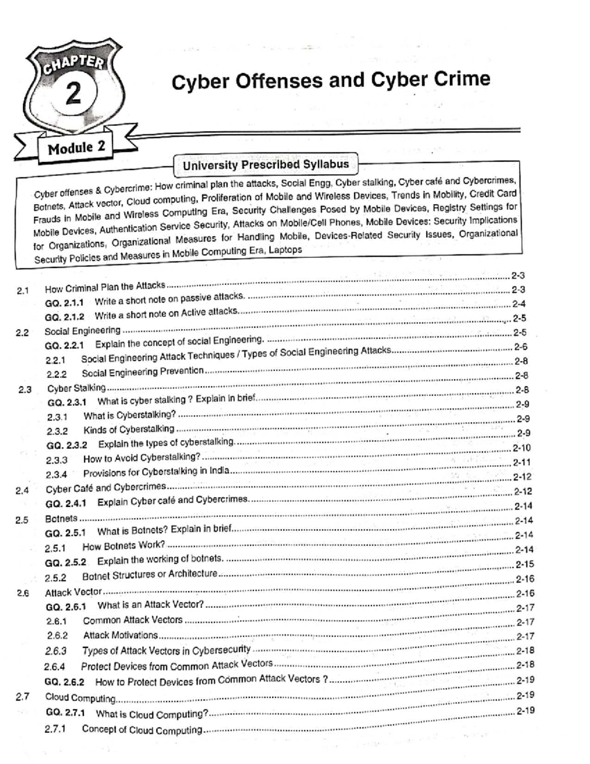 Module 2 tech neo - Cyber Offenses and Cyber Crime university ...