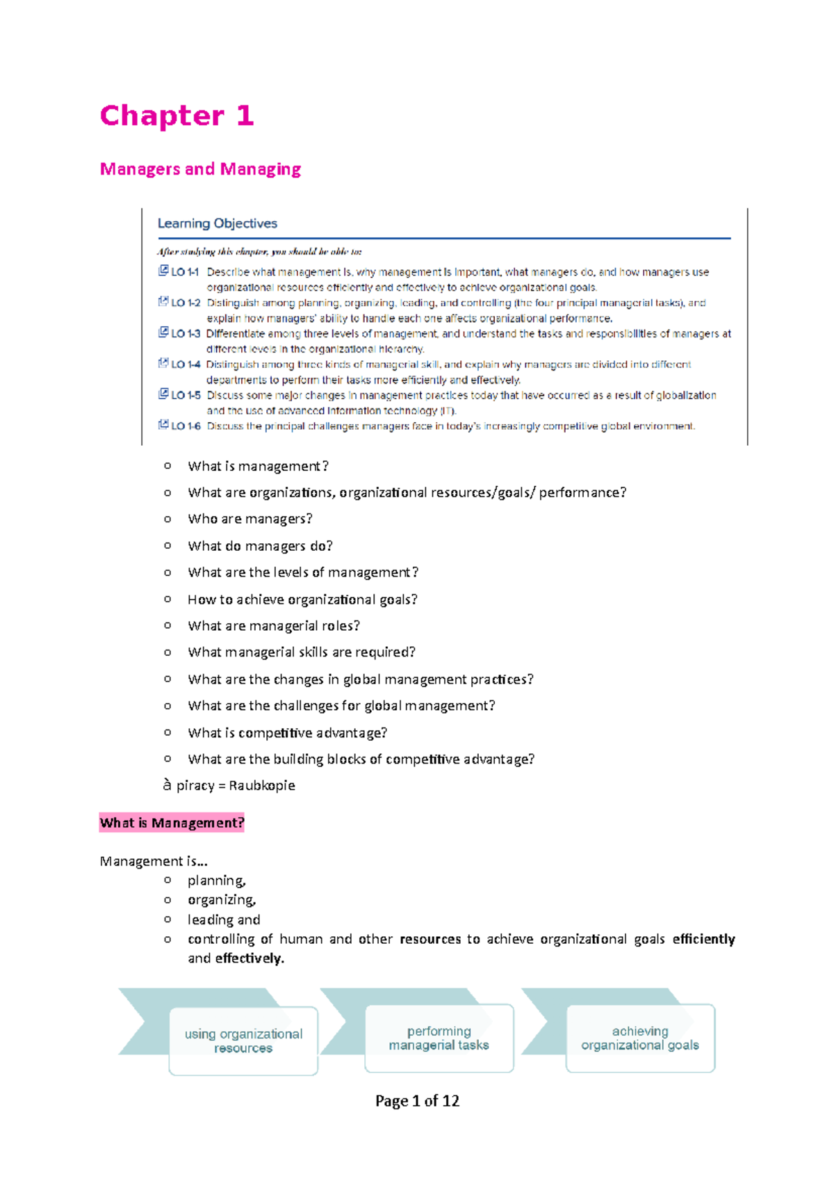 POM: Chapter 1: Managers and Managing - Chapter 1 Managers and Managing ...