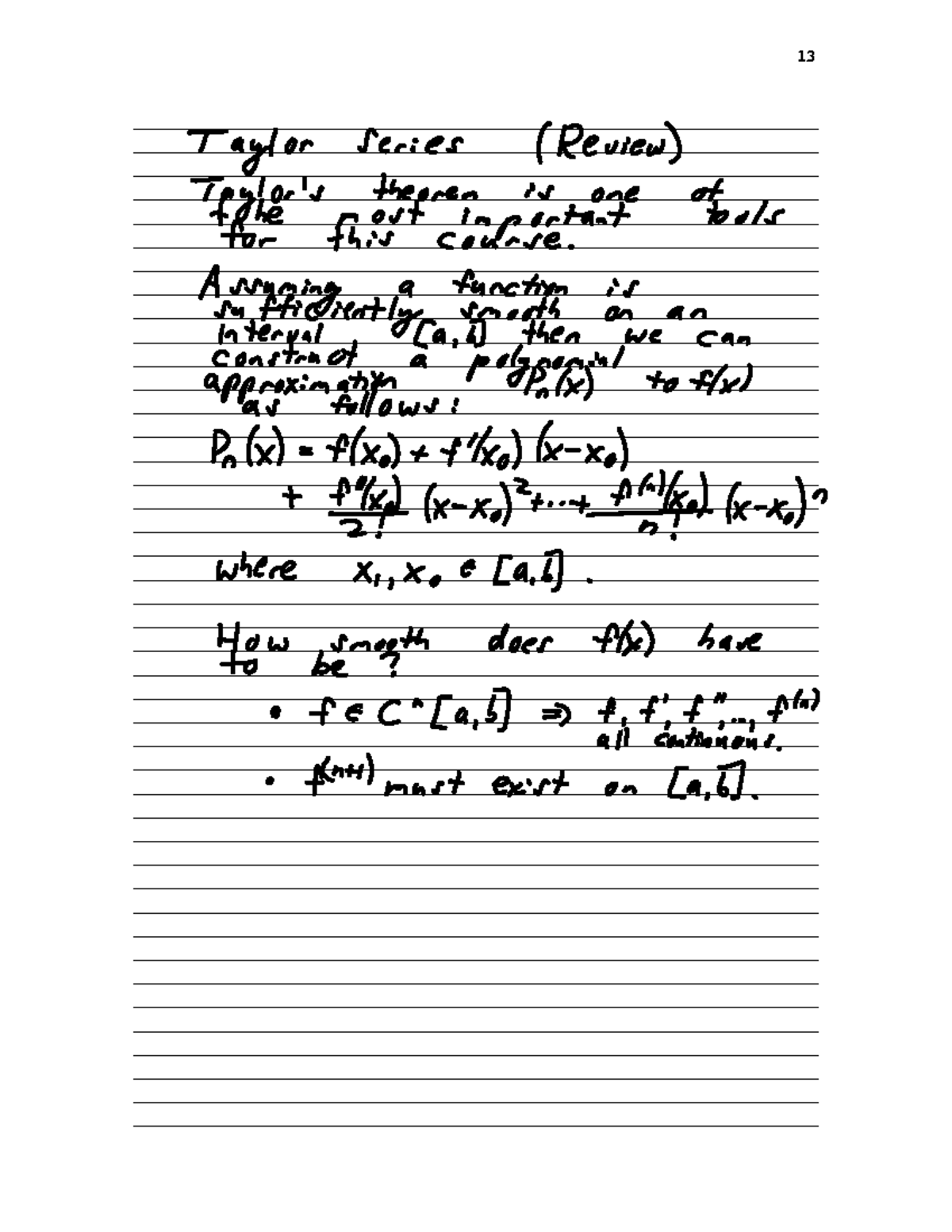 Lecture 3 Notes on Taylor Series - MACM316 Review - Studocu