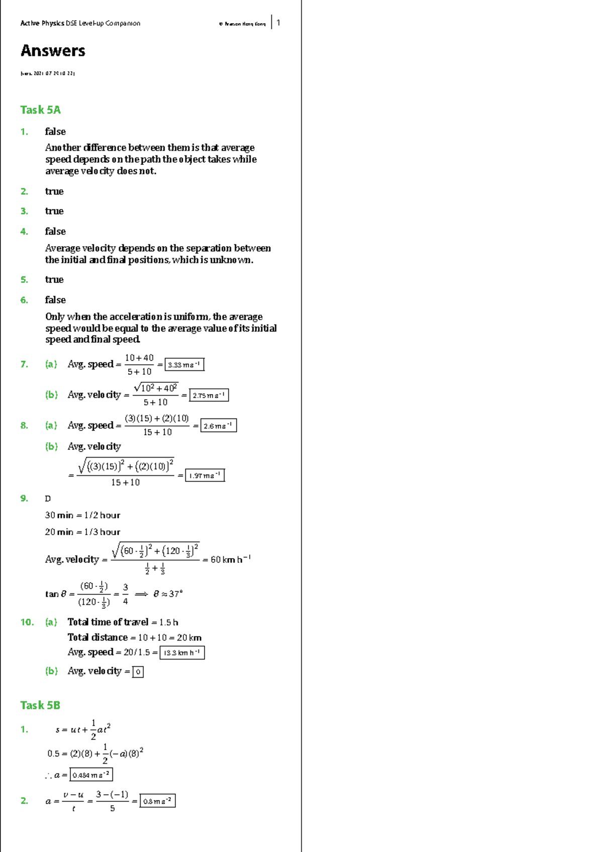 Companion Solutions for PHYS 101 - Physics Workbook Answers - Studocu