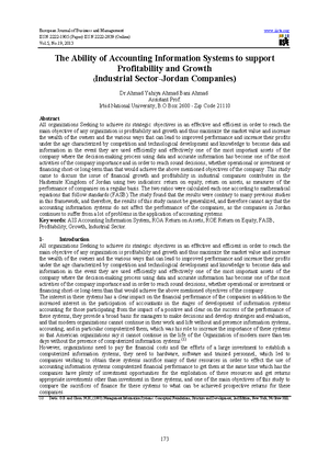 Effects of Accounting Information Systems on Org. Profitability: A ...