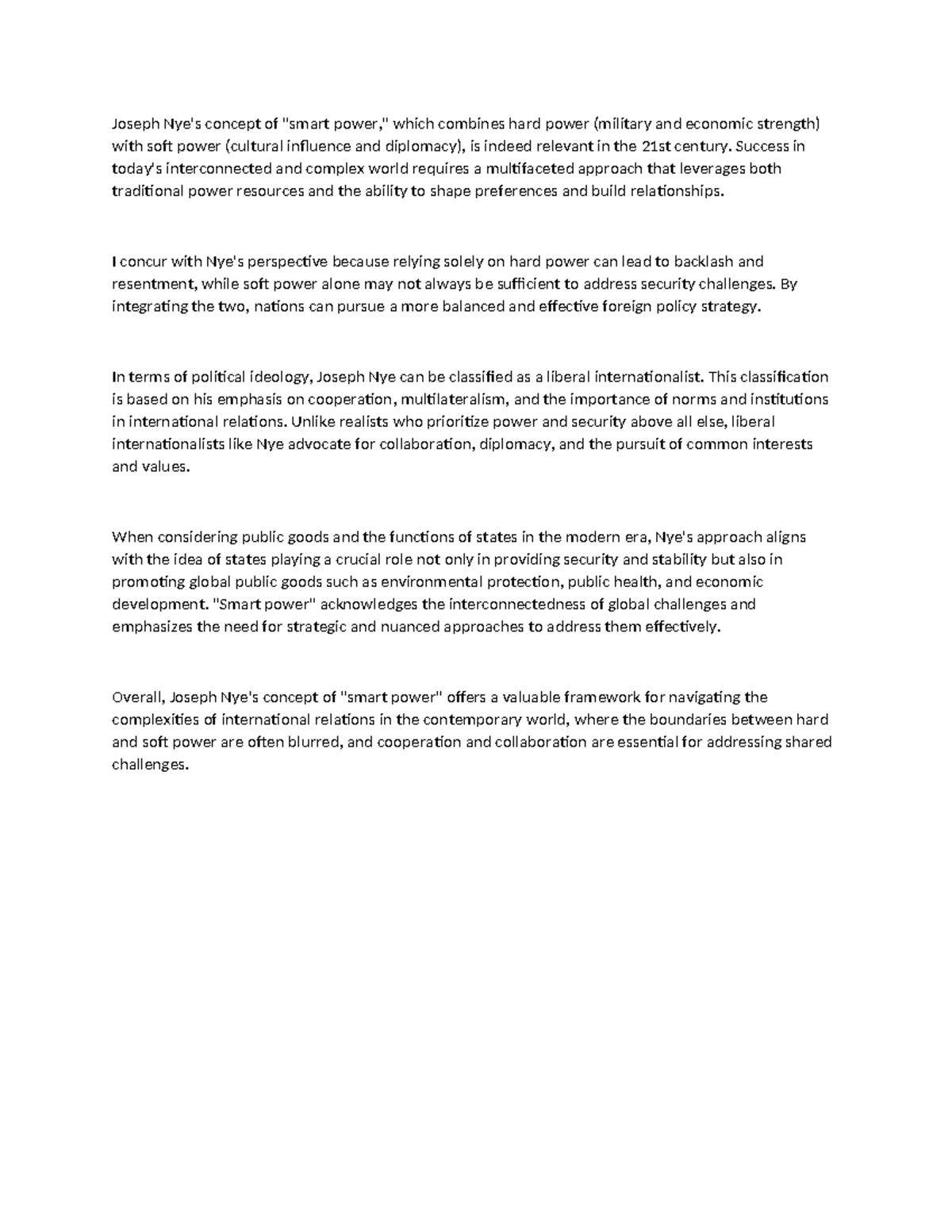 Joseph Nye's 'Smart Power' Concept in International Relations Analysis ...