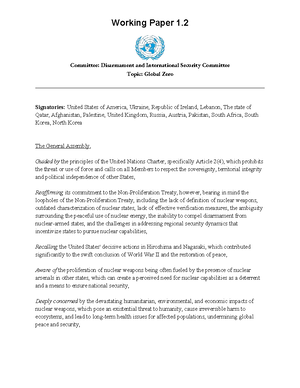 Position Paper France for DISEC - Country:Egypt Committee: United ...