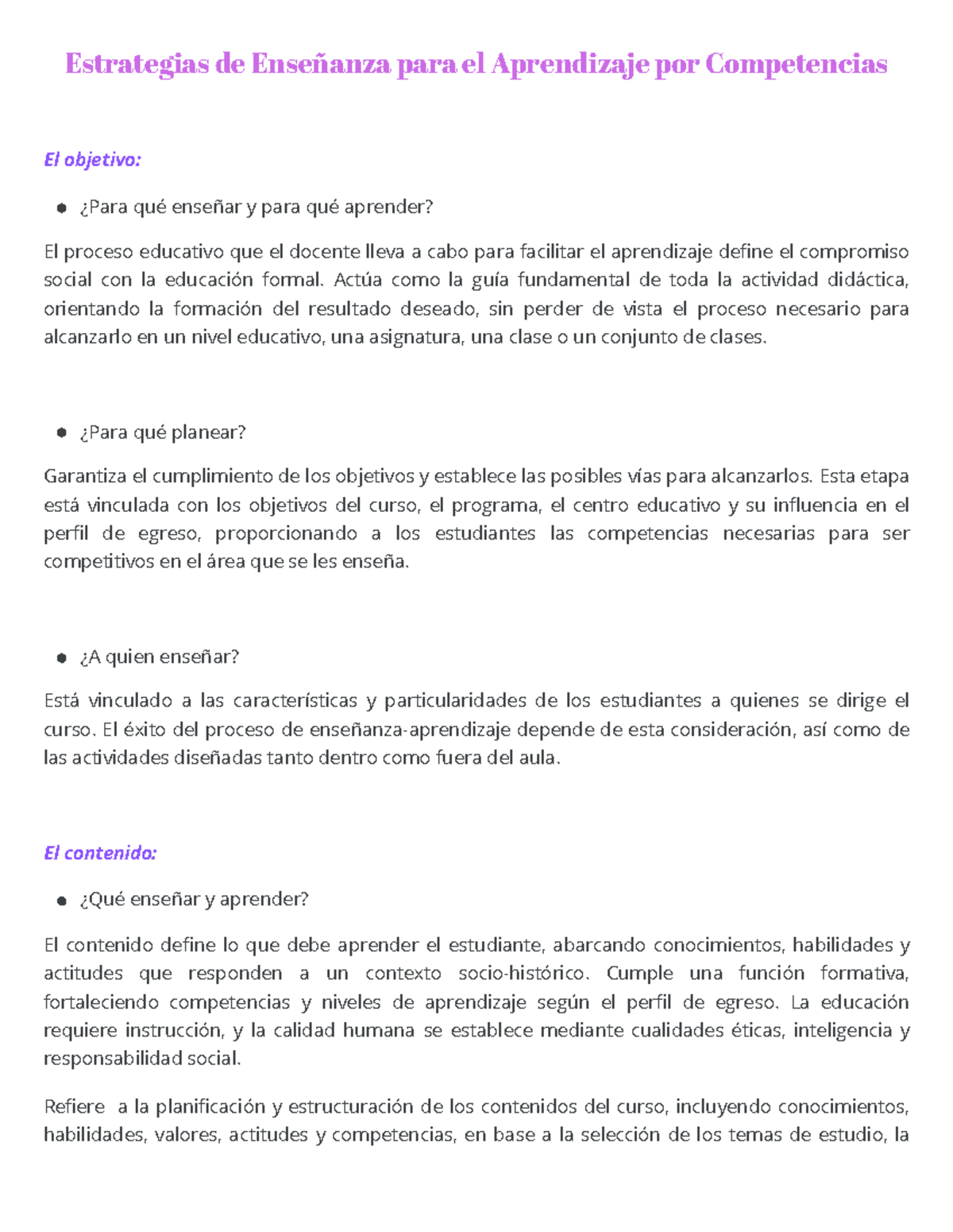 Estrategias de Enseñanza para Aprendizaje por Competencias en Educación ...