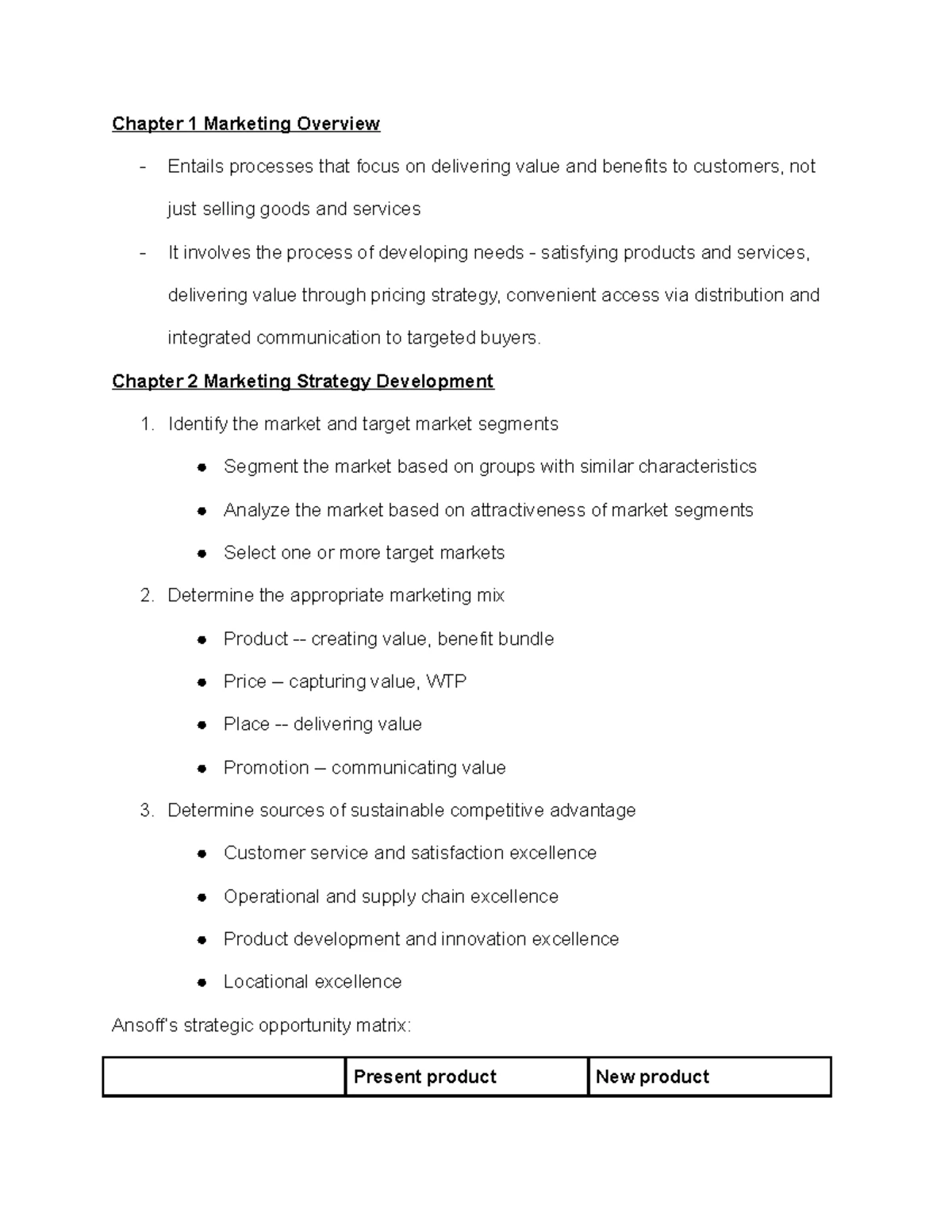 MKT 101 Lecture Notes: Intro to Marketing Concepts & Definitions - Studocu