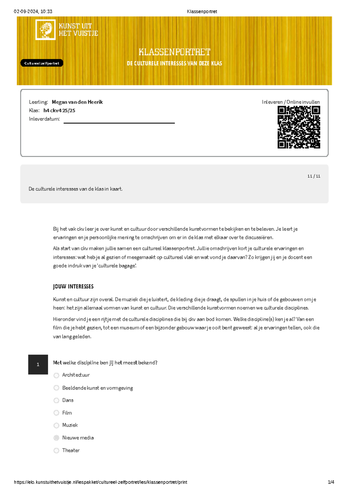 klassenportret-h4-ckv4-culturele-interesses-en-ervaringen-studeersnel