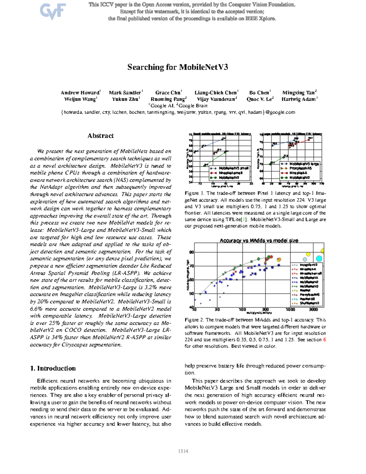 Searching for MobileNetV3: ICCV 2019 Paper Analysis - Studocu