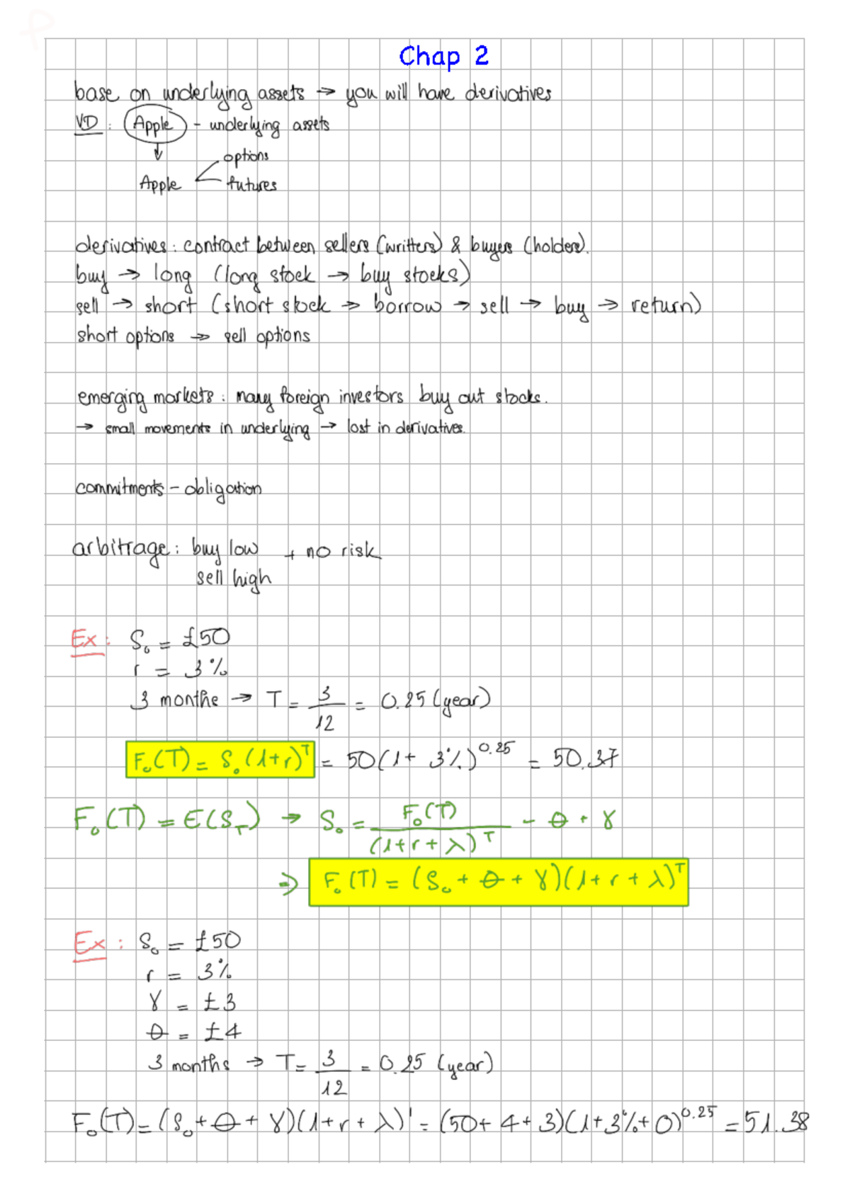 Derivatives MID Lecture Notes: Understanding Options and Arbitrage ...
