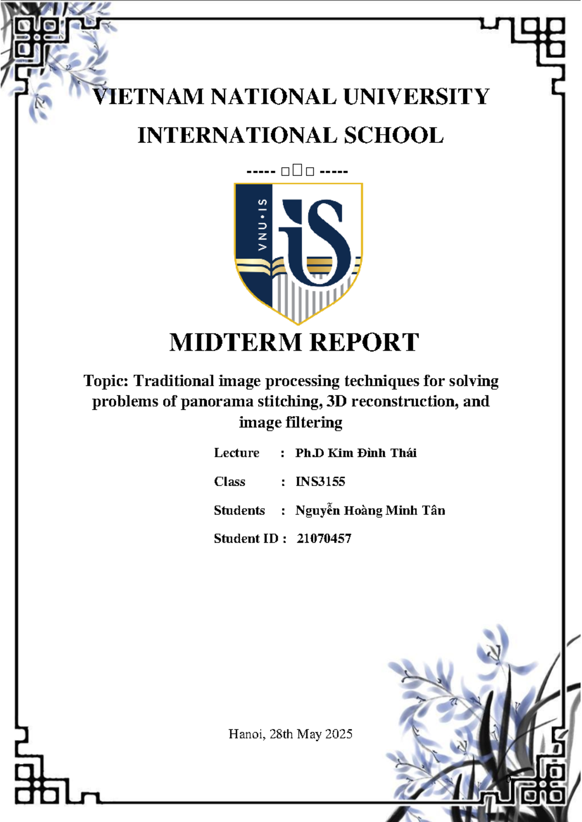 INS3155 Midterm Report: Traditional Image Processing Techniques - Studocu