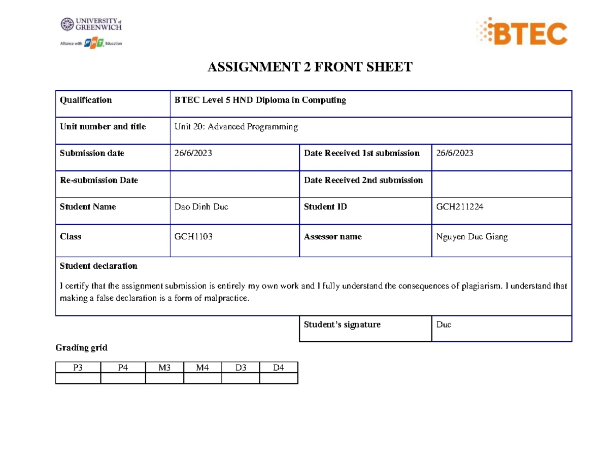 Unit 19: Data Structures & Algorithms - Assignment 2 Overview - Studocu