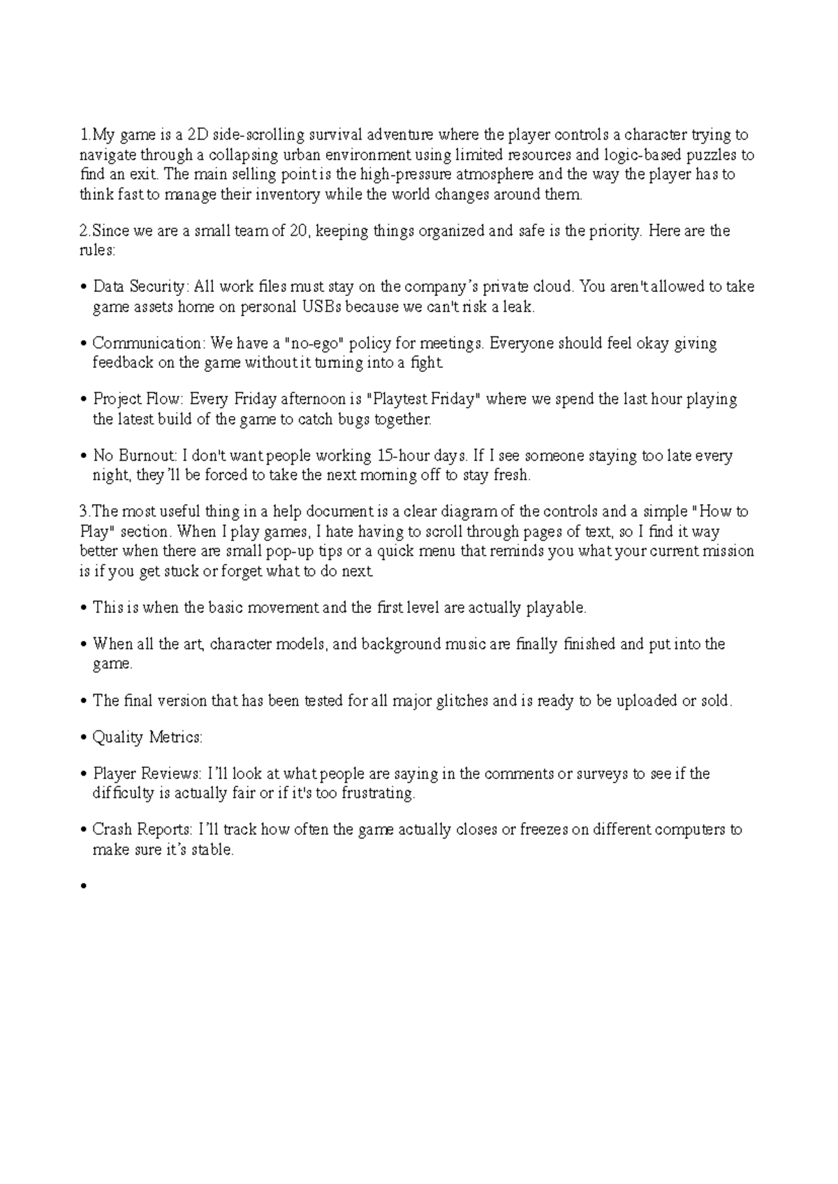 5. Game Development Team Guidelines and Notes - Studocu