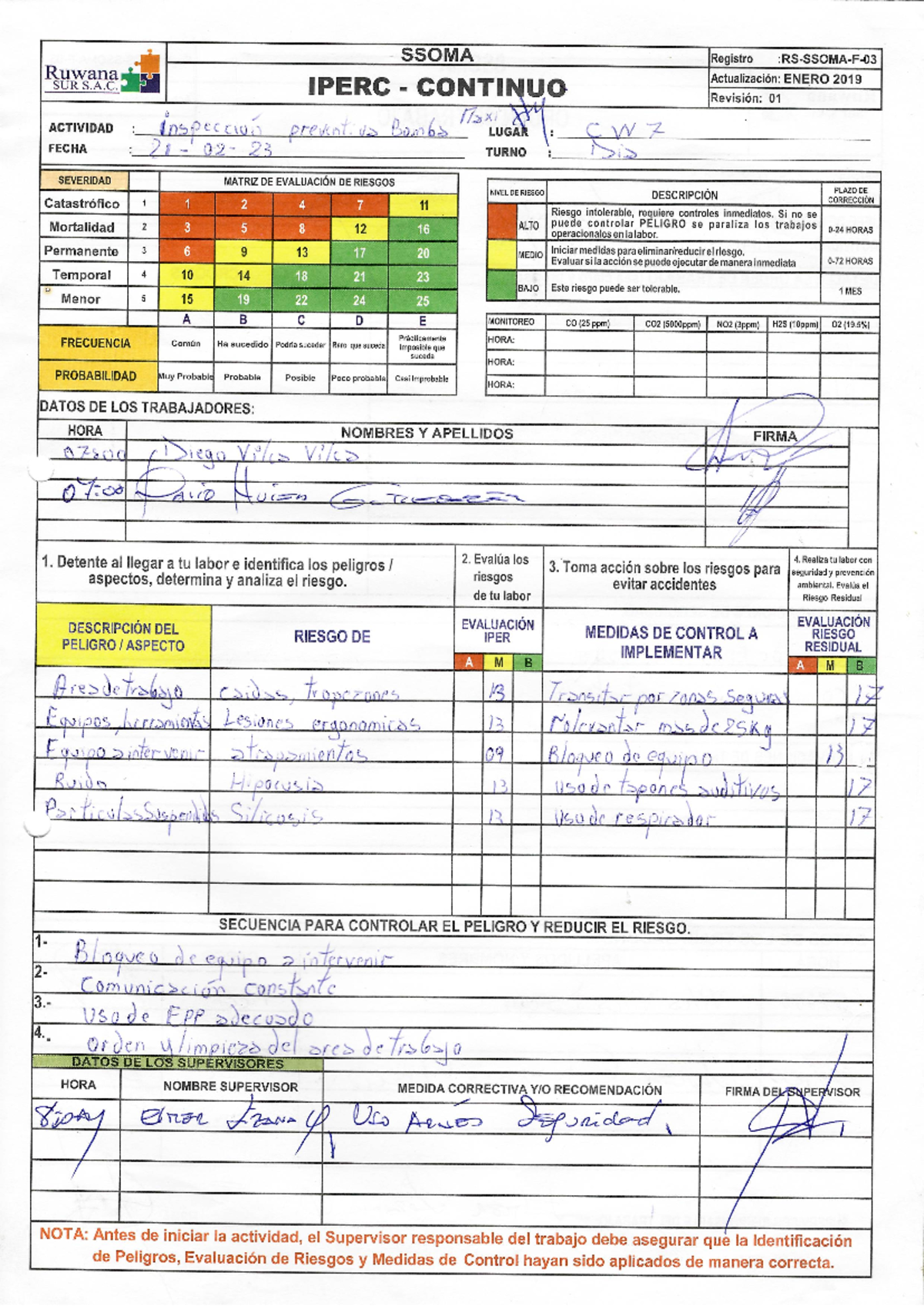 Iperc-OT Final Inspection Notes for Bombas PFR - Studocu