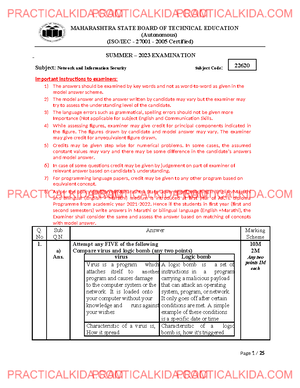 Object Oriented Programming Model Answers for Exam 22316 - Studocu