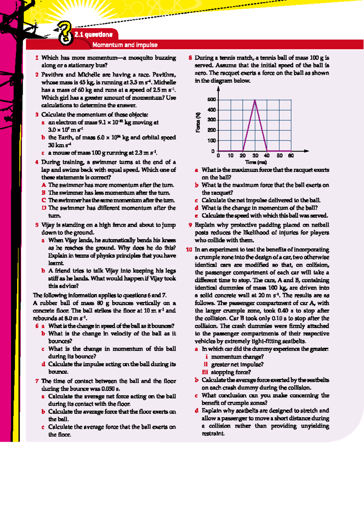 Momentum and Impulse Problems (Physics 2.1) - Studocu