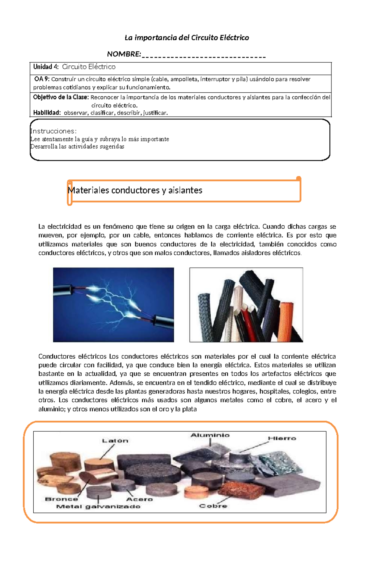 Guía de Estudio: Materiales Conductores y Aislantes - Unidad 4 - Studocu