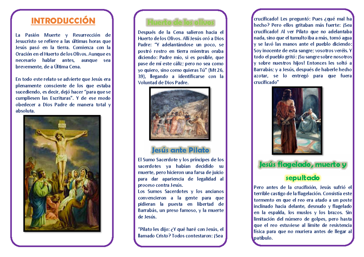 Semana Santa: La Pasión, Muerte y Resurrección de Jesucristo - Studocu