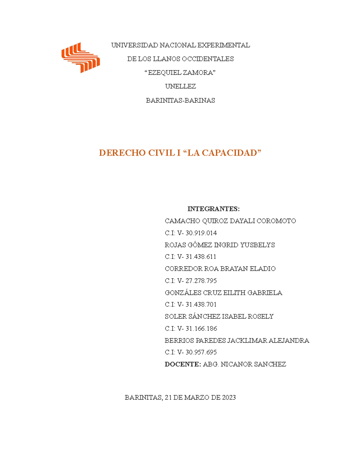 Derecho Civil I: Análisis de la Capacidad y sus Incapacidades - Document Preview