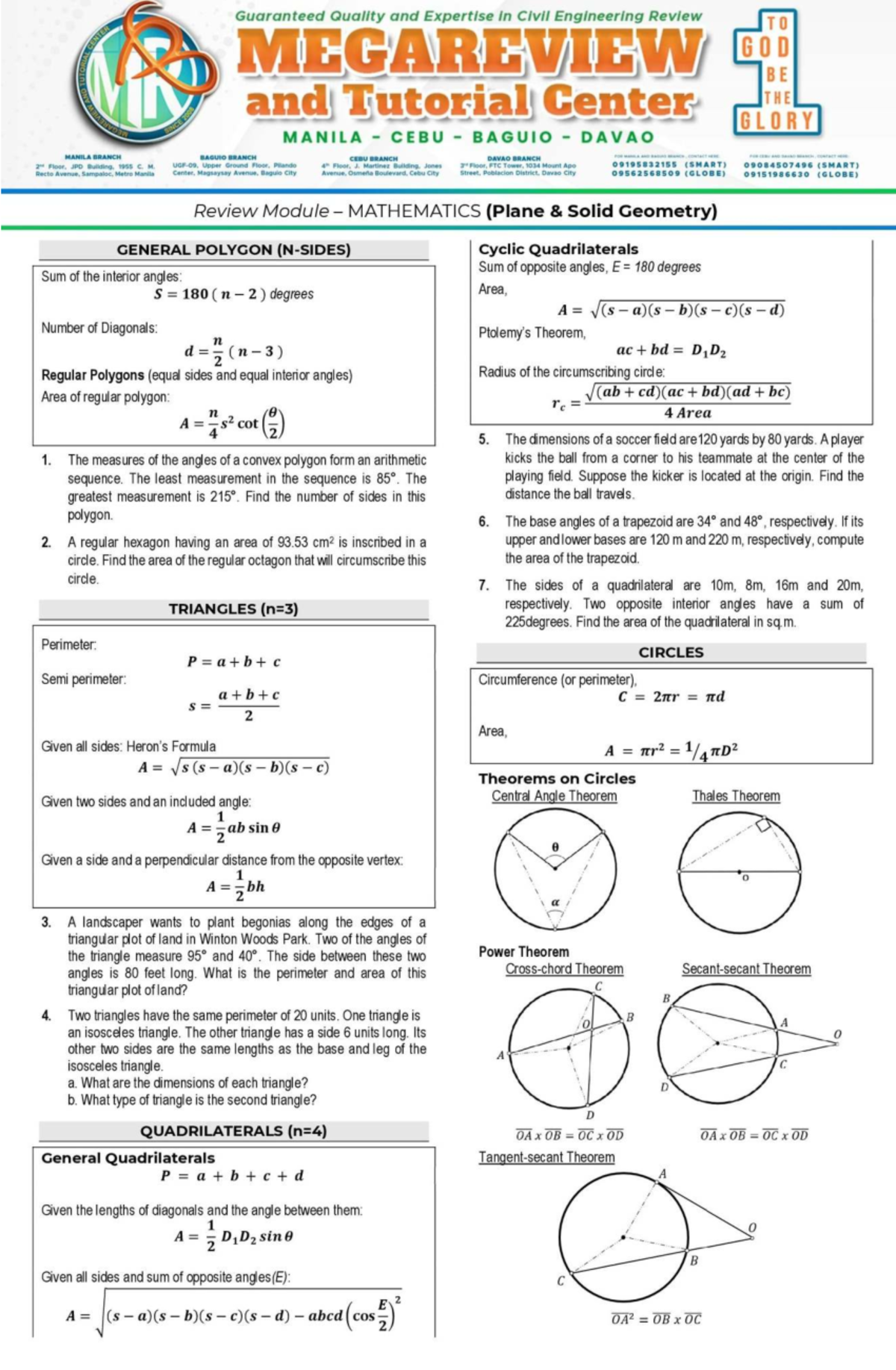 03 - Plane and Solid Geometry (Solutions) - Studocu