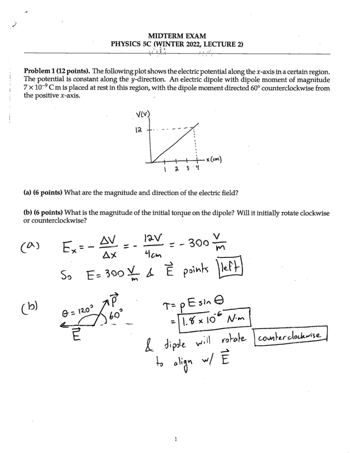 Winter 2022 Bauer Midterm Answer Key for Physics 5C - Studocu
