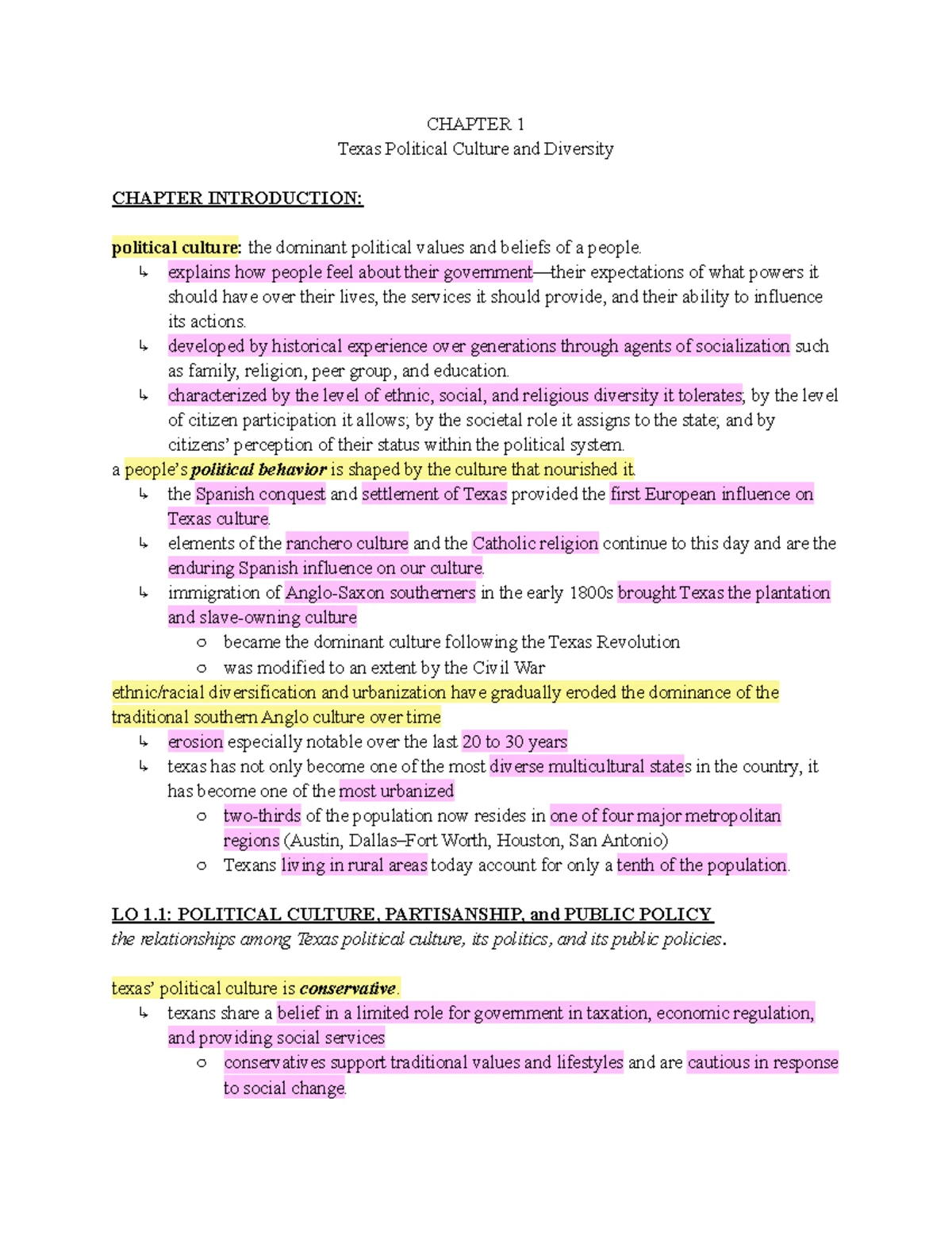 GOVT-2306 Exam 1 Review - Exam 1: Review (Chapters 1-4) Chapter 1 ...