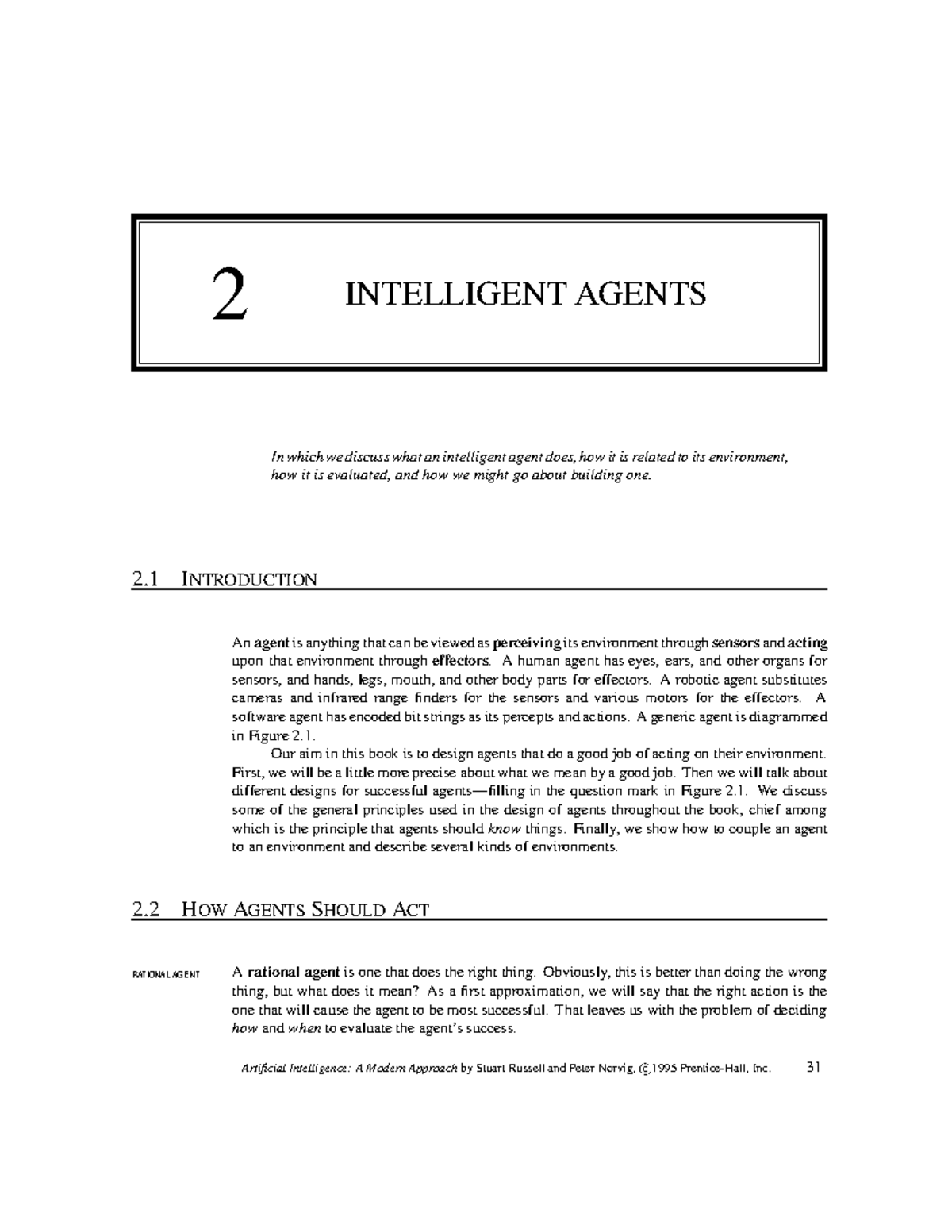 Chapter 02: Intelligent Agents - Understanding Their Structure and ...