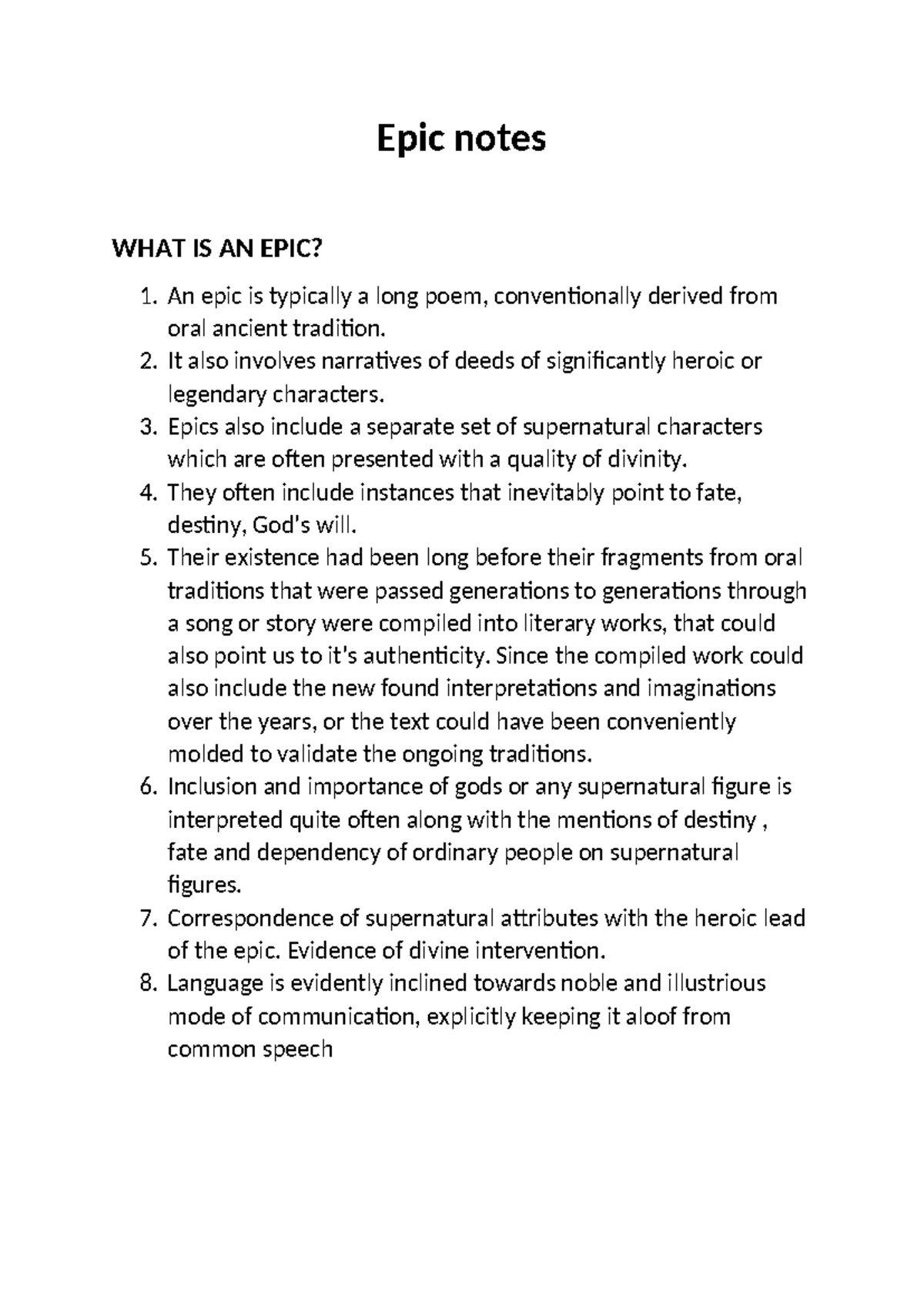 ICL Assignment 1: Comprehensive Epic Notes and Analysis - Studocu
