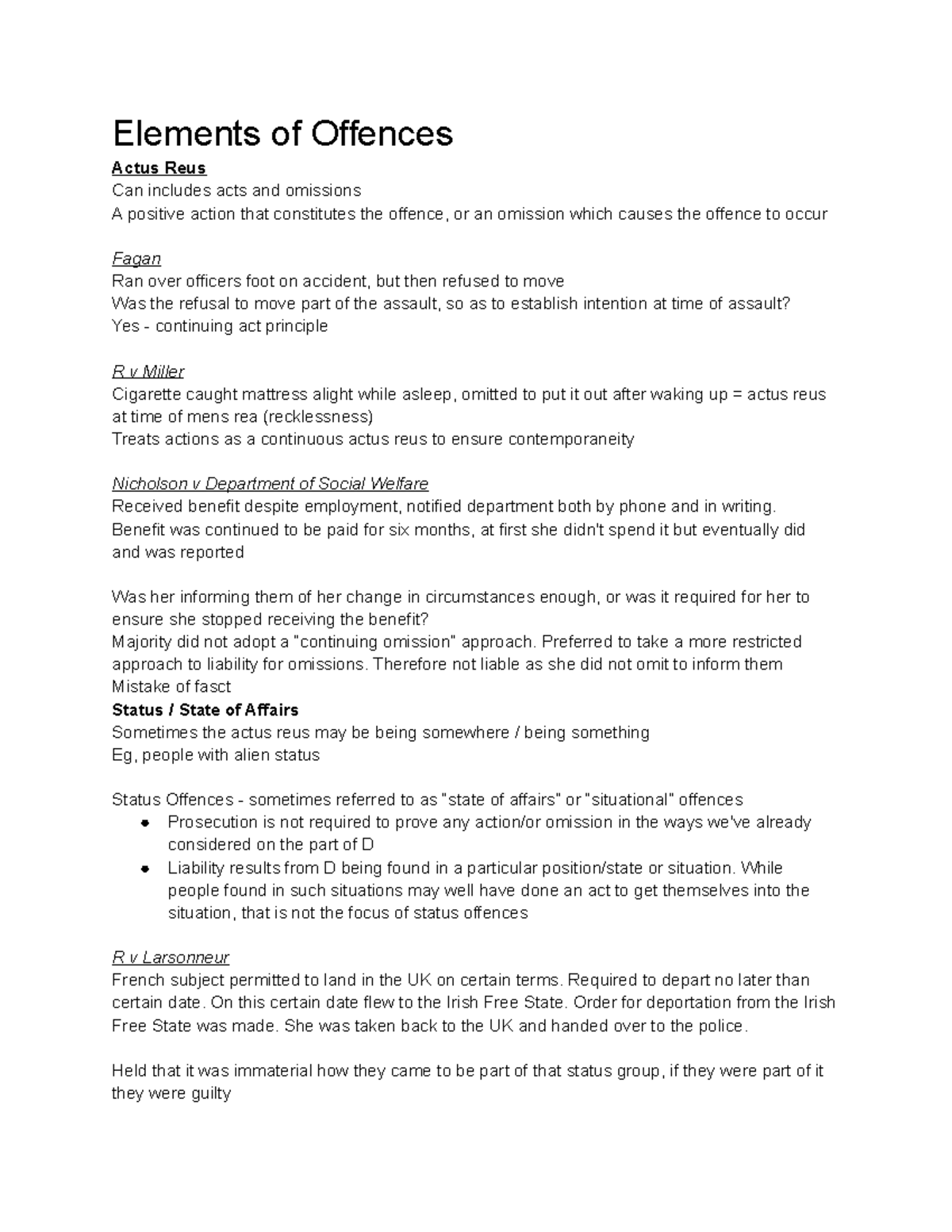 Criminal Law 101: Comprehensive Exam Summary and Key Concepts - Studocu