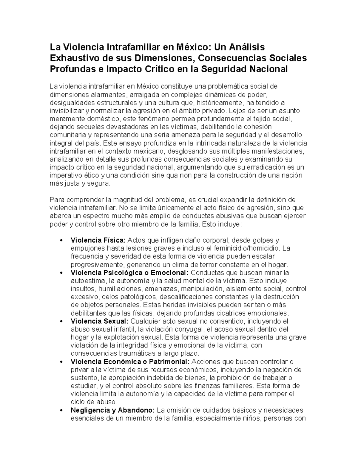 La Violencia Intrafamiliar en México - Lejos de ser un asunto meramente ...