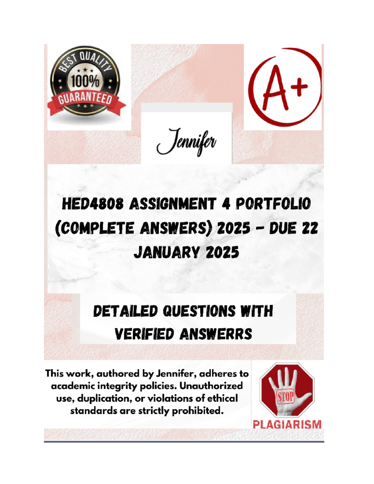 HED4808 Final Exam: In-Depth Portfolio Analysis & Perspectives on ECD ...