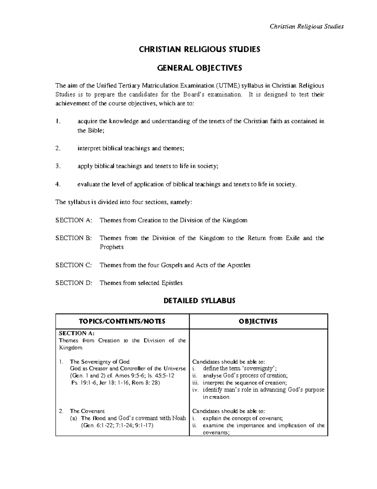 Christian-Religious-Studies - CHRISTIAN RELIGIOUS STUDIES GENERAL ...