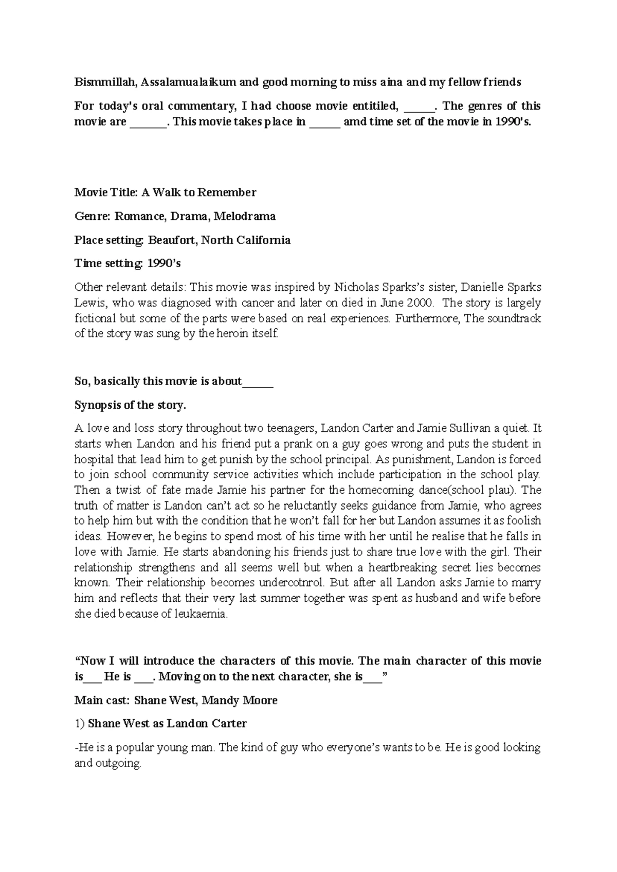 Topic Sentence Practice - Oxford University Press Headway Plus ...