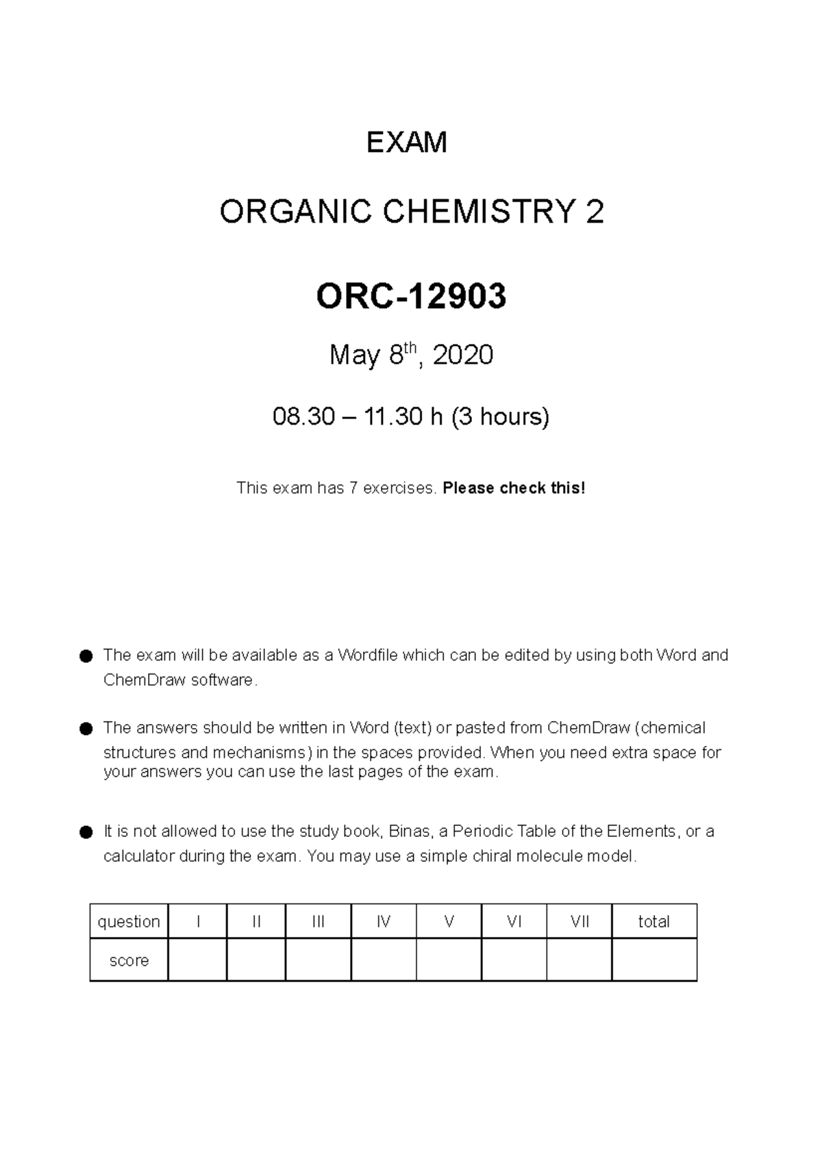 ORC2-Exam Review - Organic Chemistry 2 Exam Insights and Answers ...