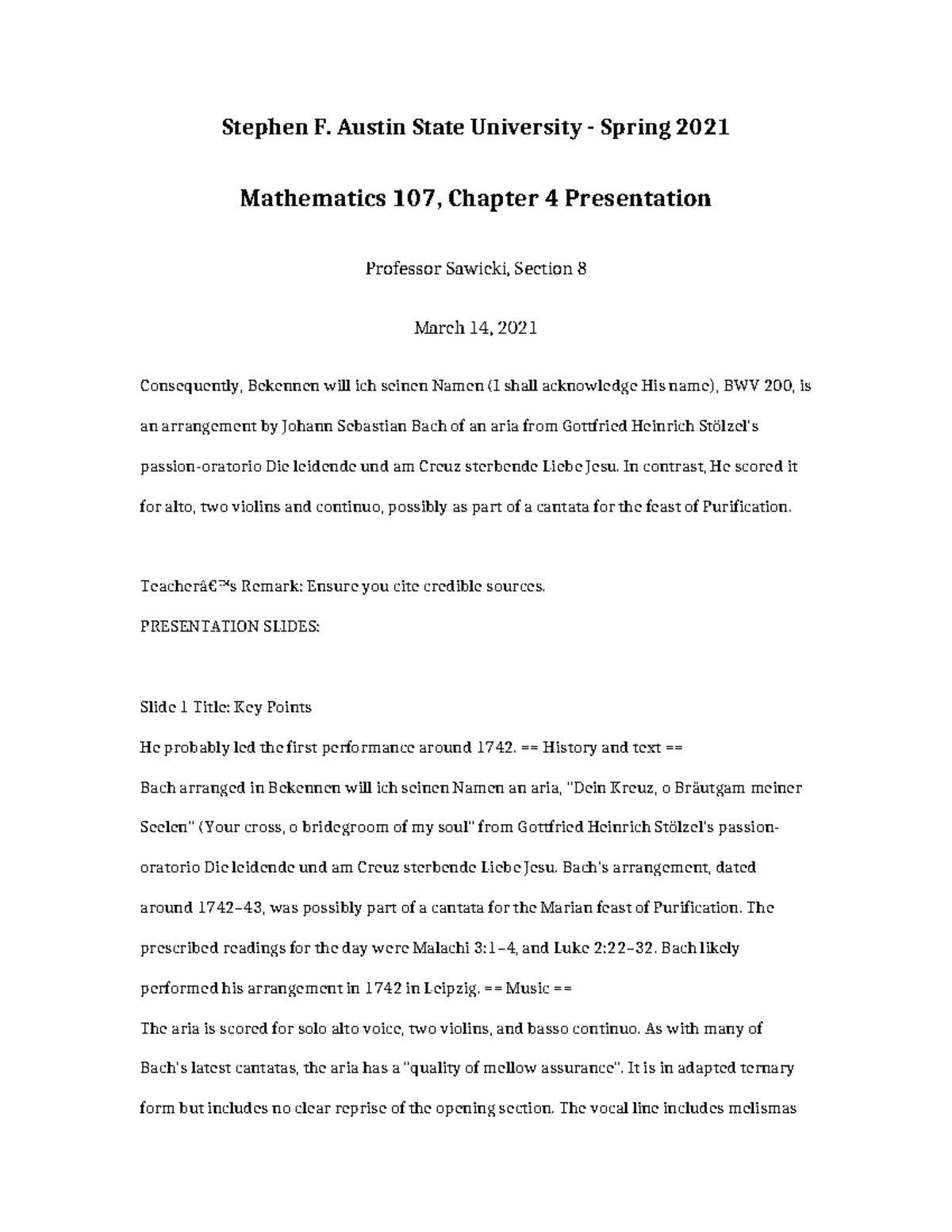 Mathematics 107 Spring 2021 Chapter 4 Presentation by Prof. Sawicki ...