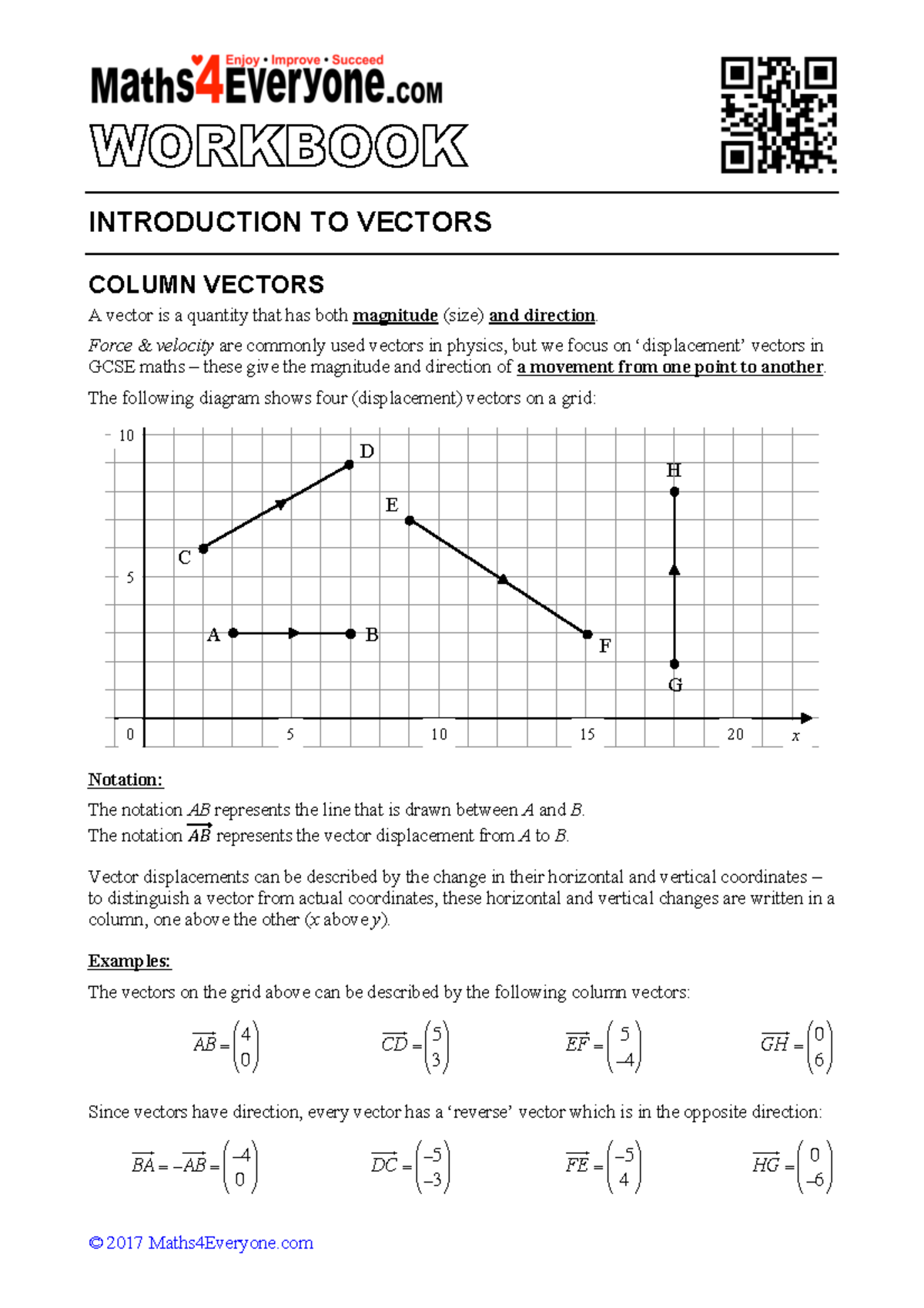 GCSE Maths - Vectors Workbook Guide for Success - Studocu