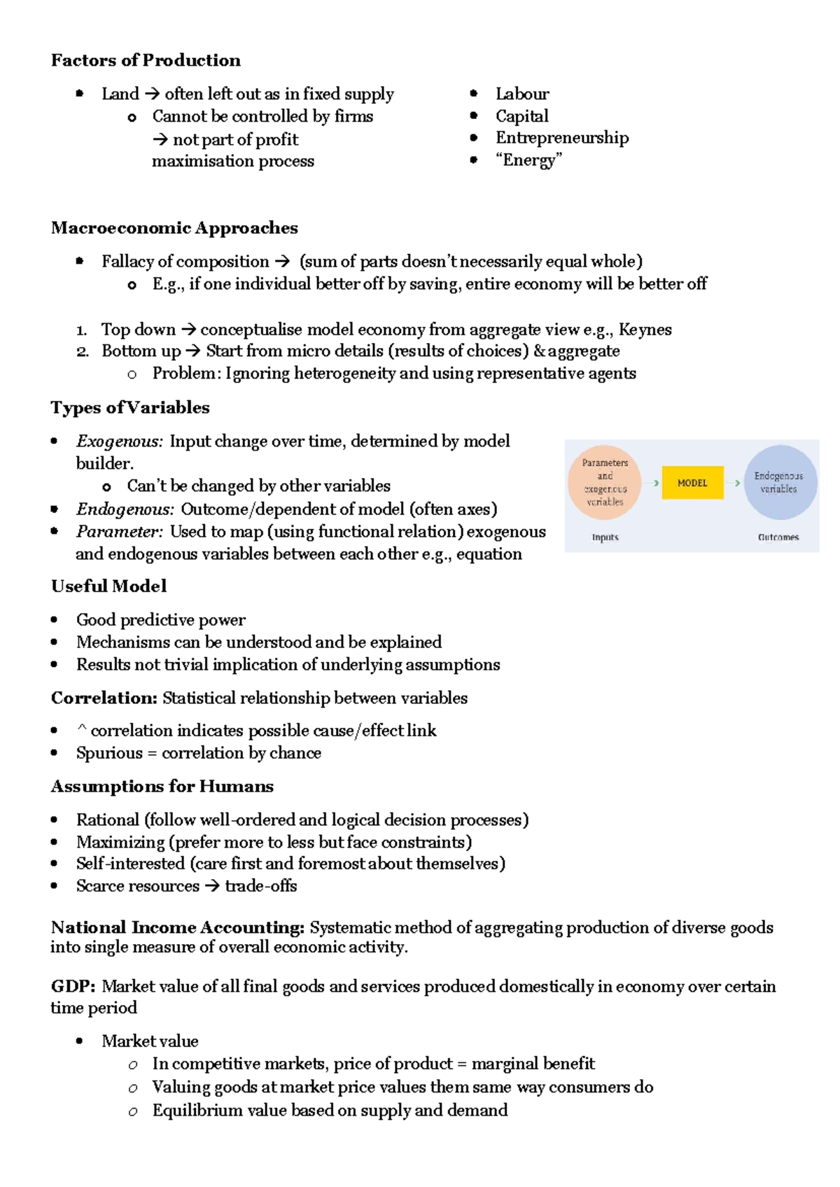 Macroeconomics (ECO 101) Final Exam Study Notes - Studocu