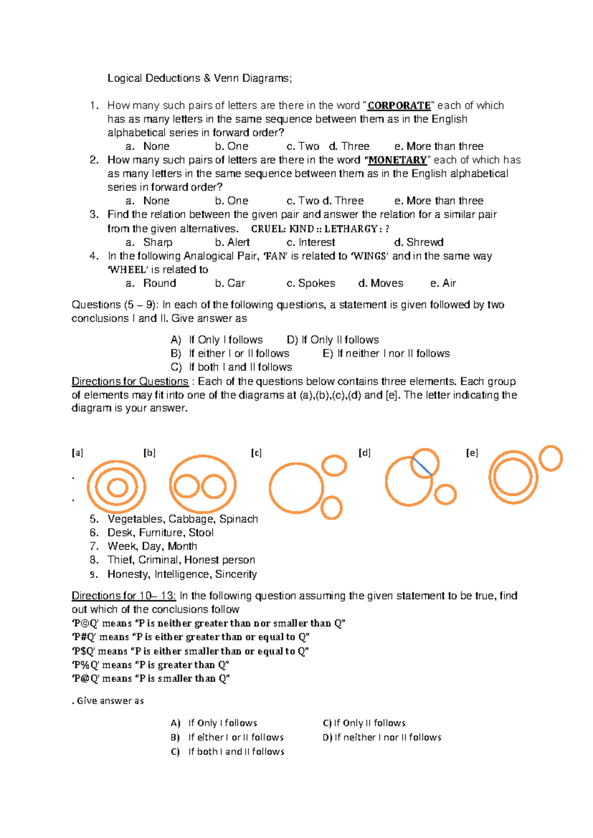SLA Logical Conclusions & Venn Diagram Study Guide - Studocu