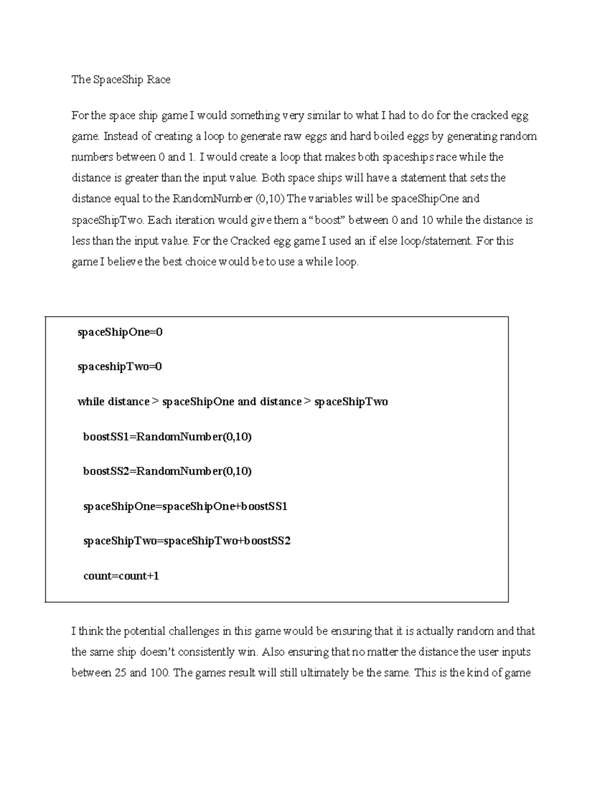 Space Ship Race 8-2: Code Journal & Game Development Notes - Studocu