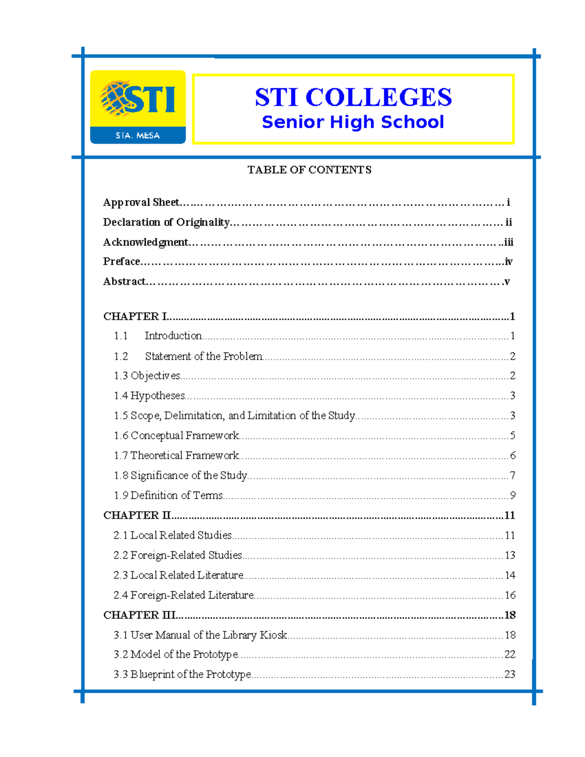 STI-2301 - Chapters 1-5: Library Kiosk Research Insights for High ...