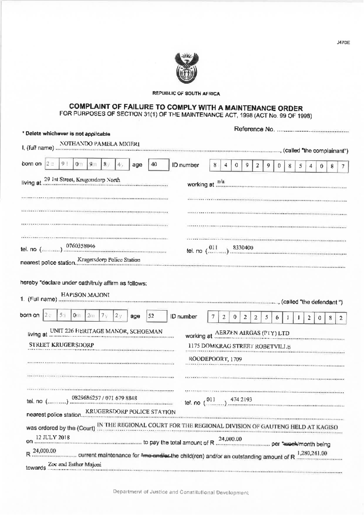 202502011 32335 2 - Maintenance court - J470E REPUBLIC OF SOUTH AFRICA ...