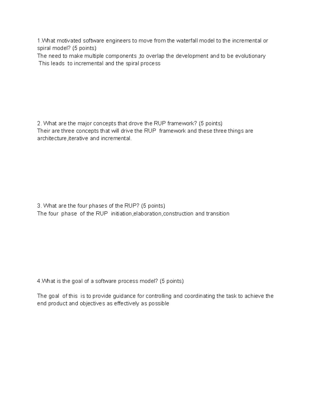 Assignment 3 - Software Engineering Models & RUP Framework Notes - Studocu