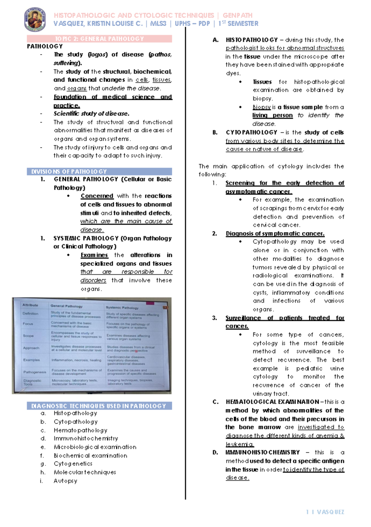 Genpath Prelim - Lecture on Histopathologic & Cytologic Techniques ...